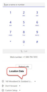 screen shot of teams phonef