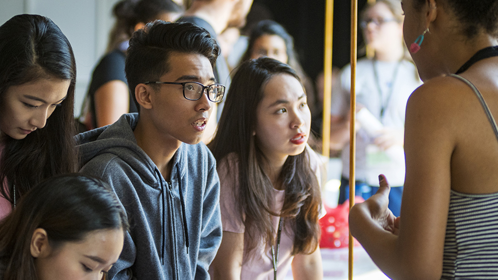 International students at a career fair