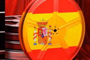 a film cannister with the flag of Spain on it