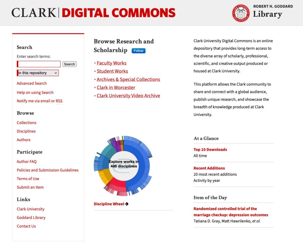 Digital Commons screenshot