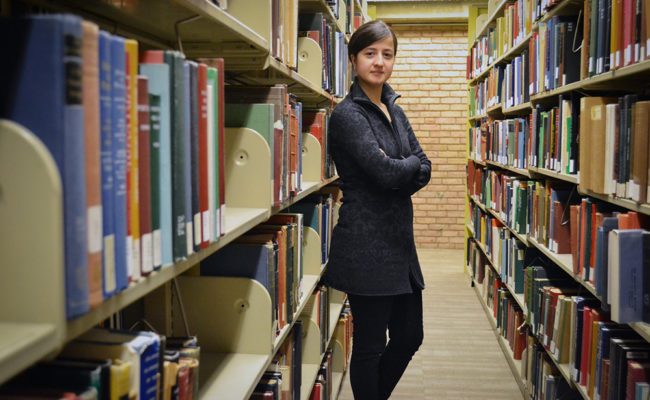 Girl in library