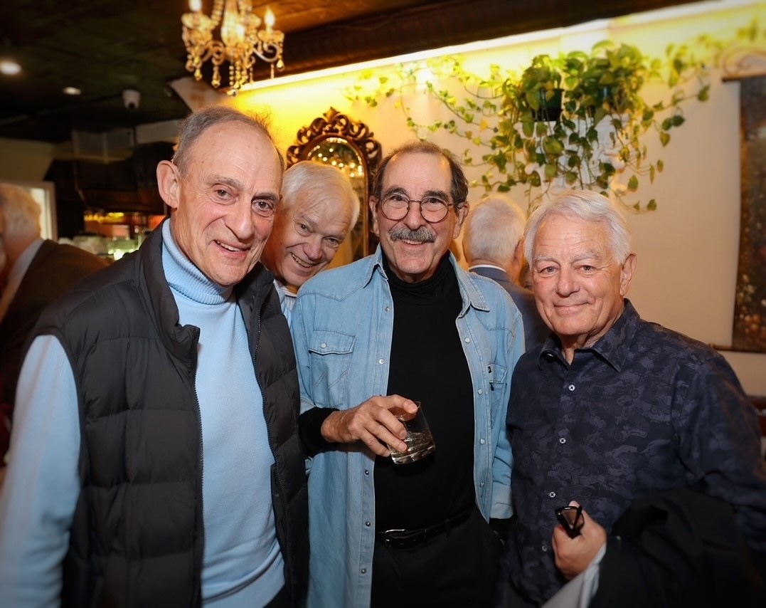Clark University alumni Steve Wolf ’65, Norm Adams ’65, Billy Mogulescu ’64, and Bob Blackman ’65