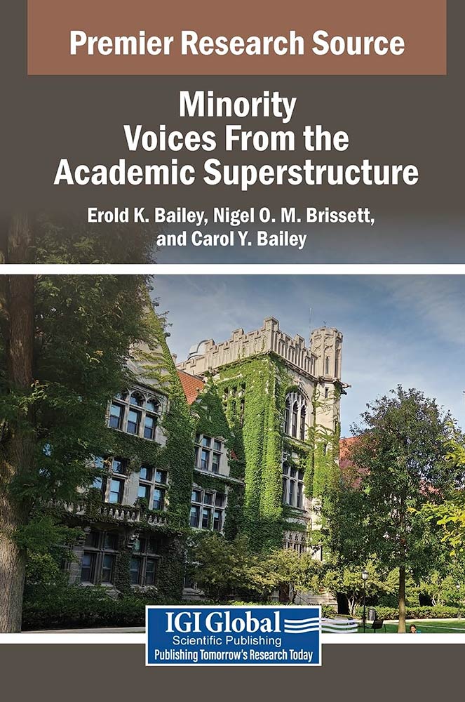 Book cover: Minority Voices from the Academic Superstructure, Co-authored by Nigel Brissette