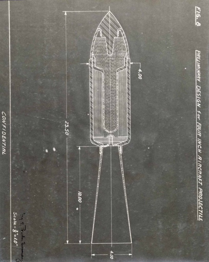 Preliminary design of a four inch rocket projectile by Robert H. Goddard