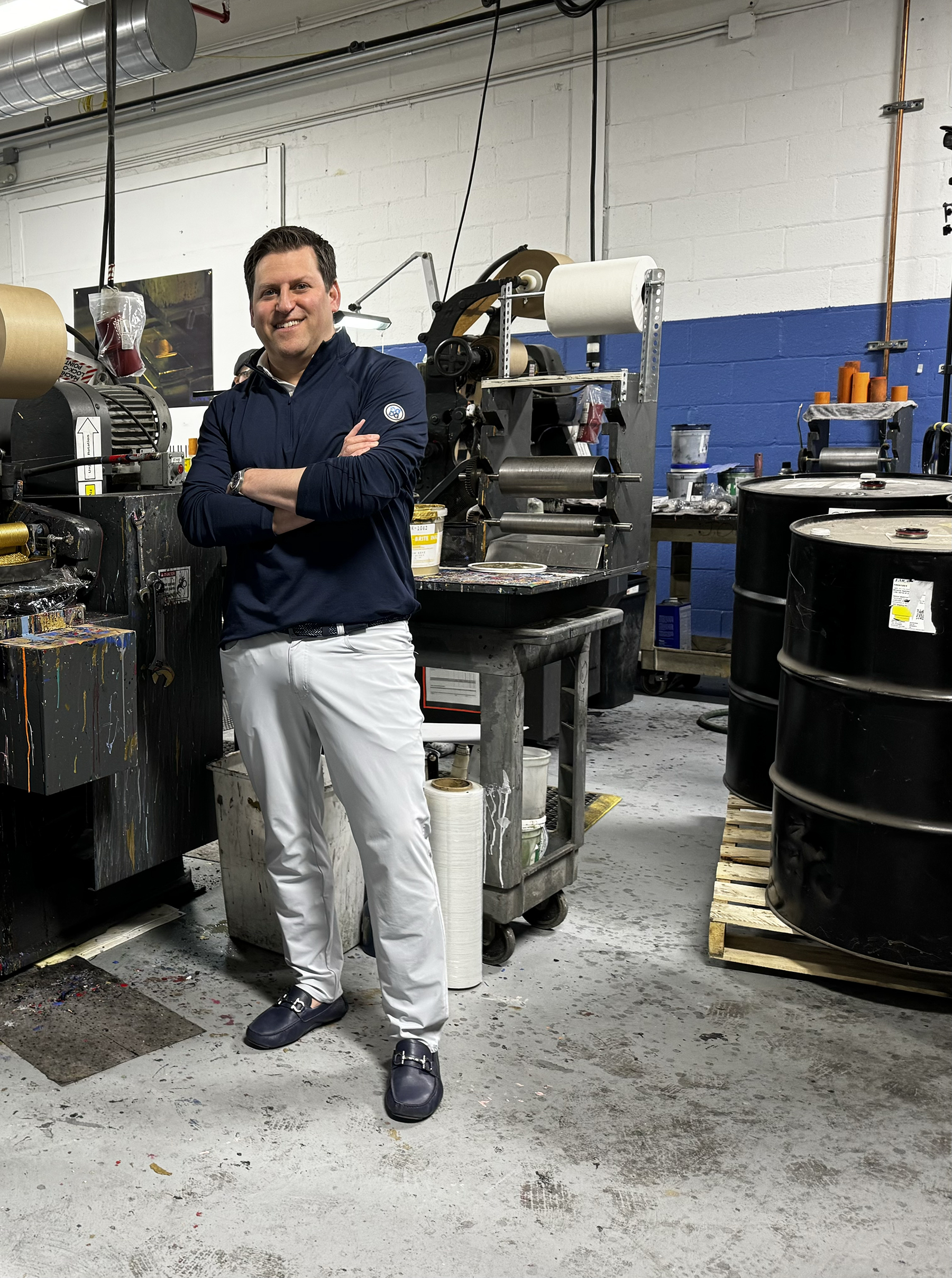 Todd Kletter in the Crane Stationery plant in Cohoes, New York.