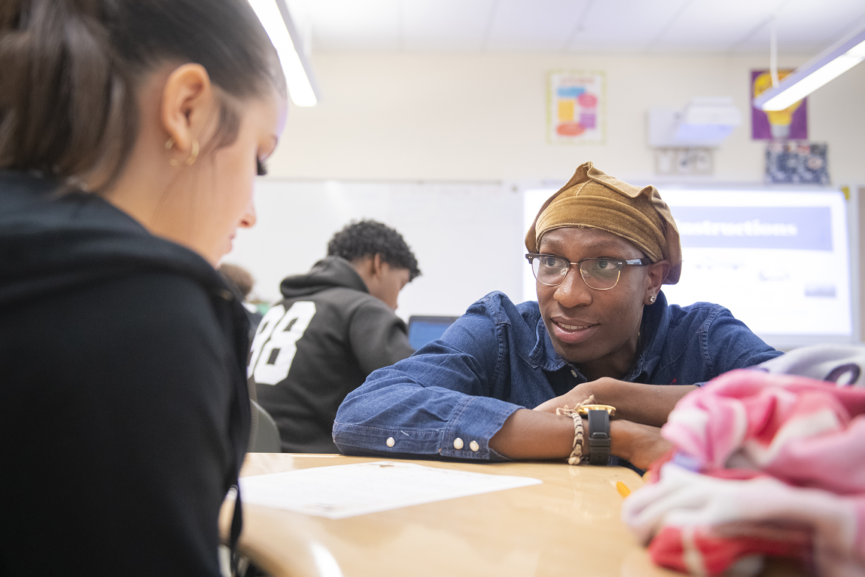 Nate Edwards-Roseney with Southbridge High School student