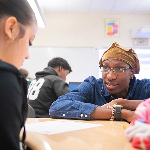 Nate Edwards-Roseney with Southbridge High School student