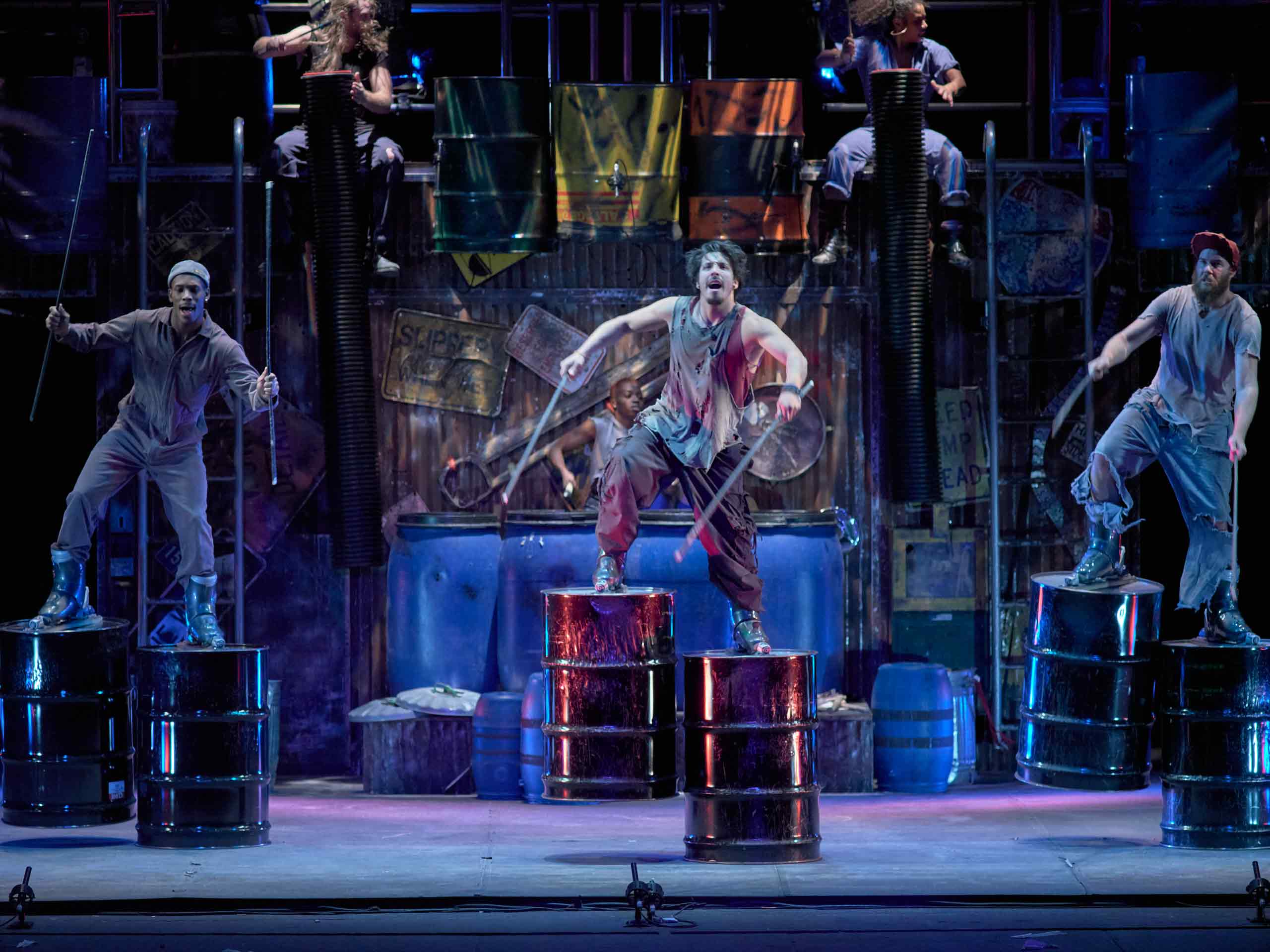Performance of STOMP, an inventive touring company in which the performers bang everyday items