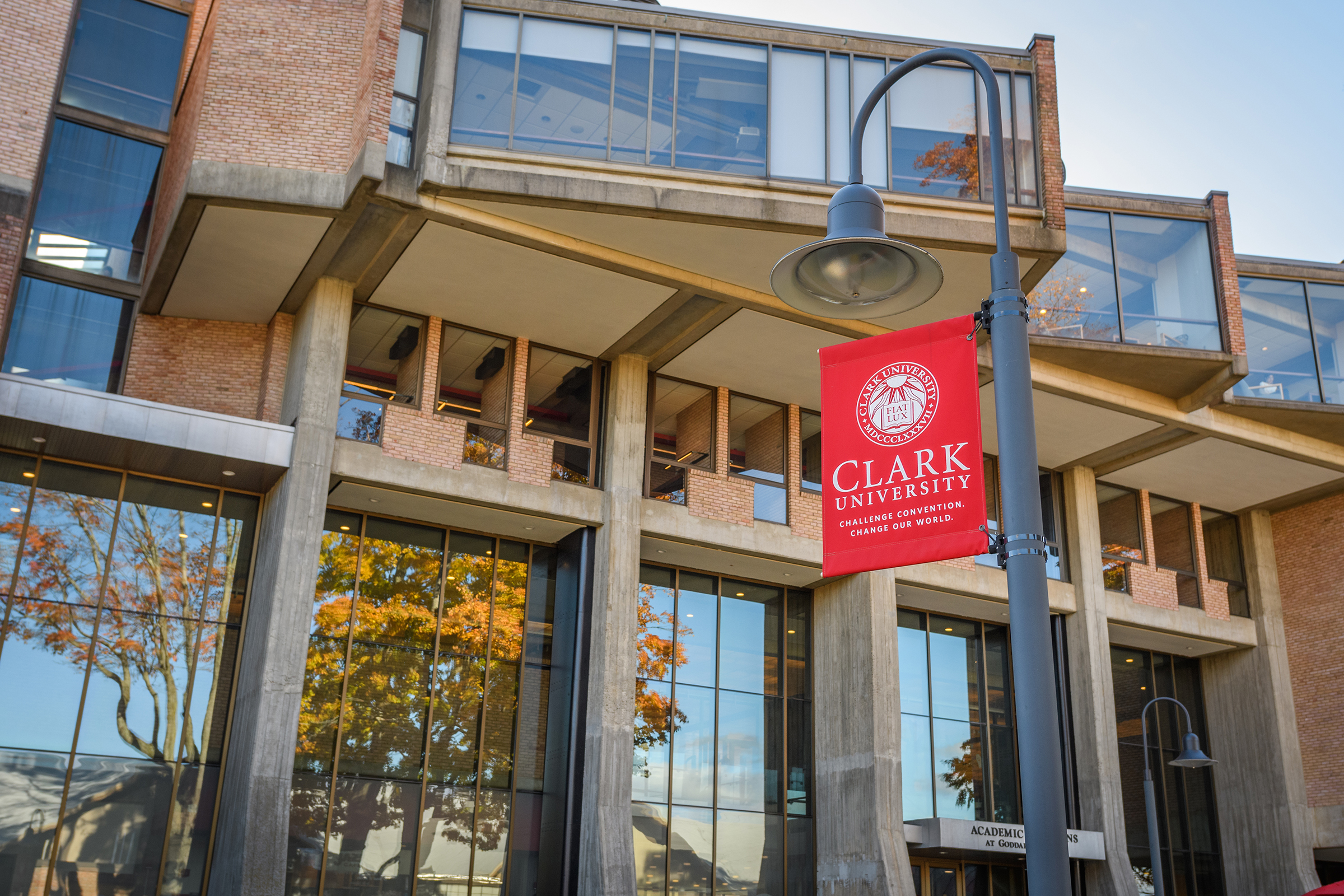 Goddard Library - banner in front of building