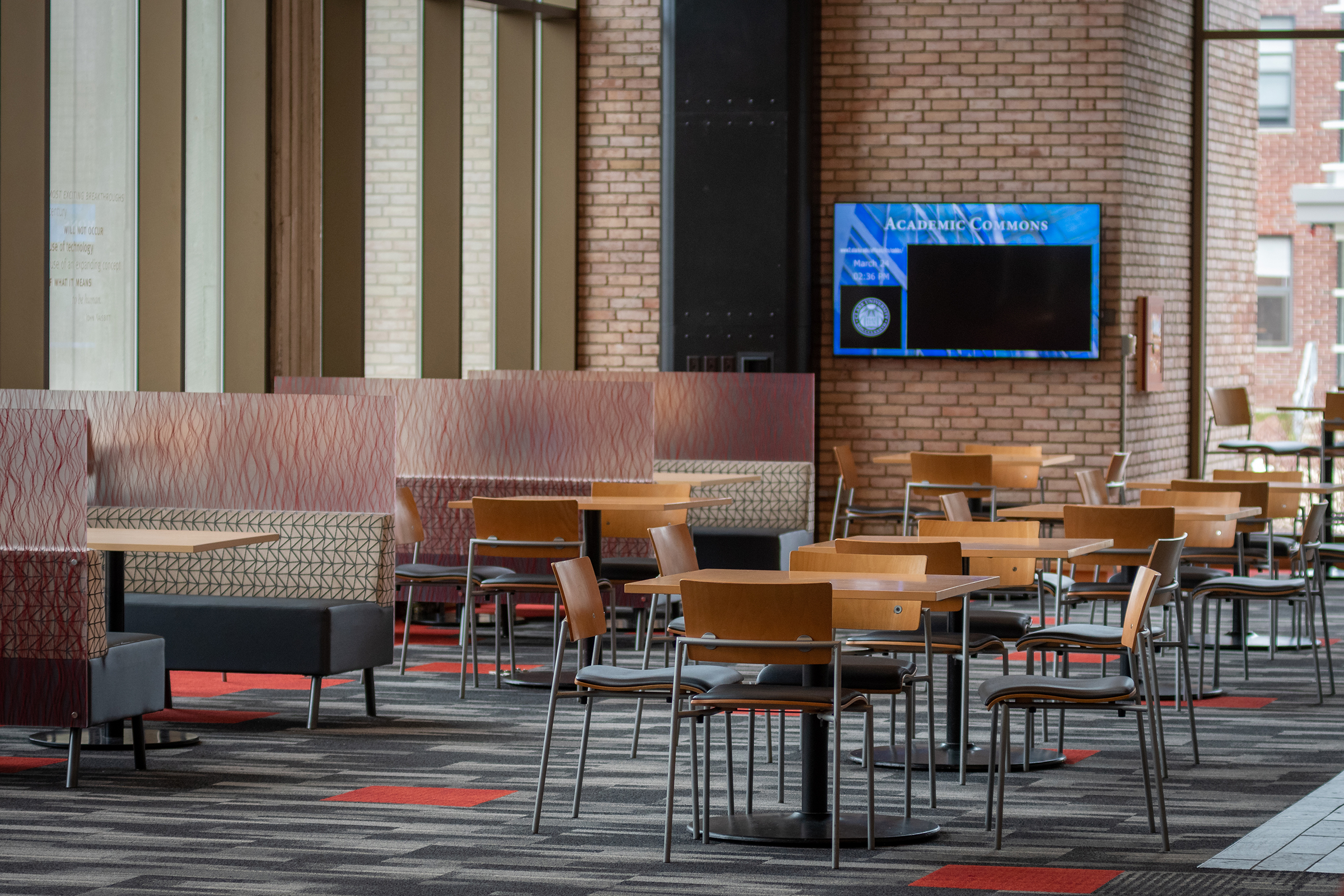 Goddard Library - tables and chairs in jazzman lounge