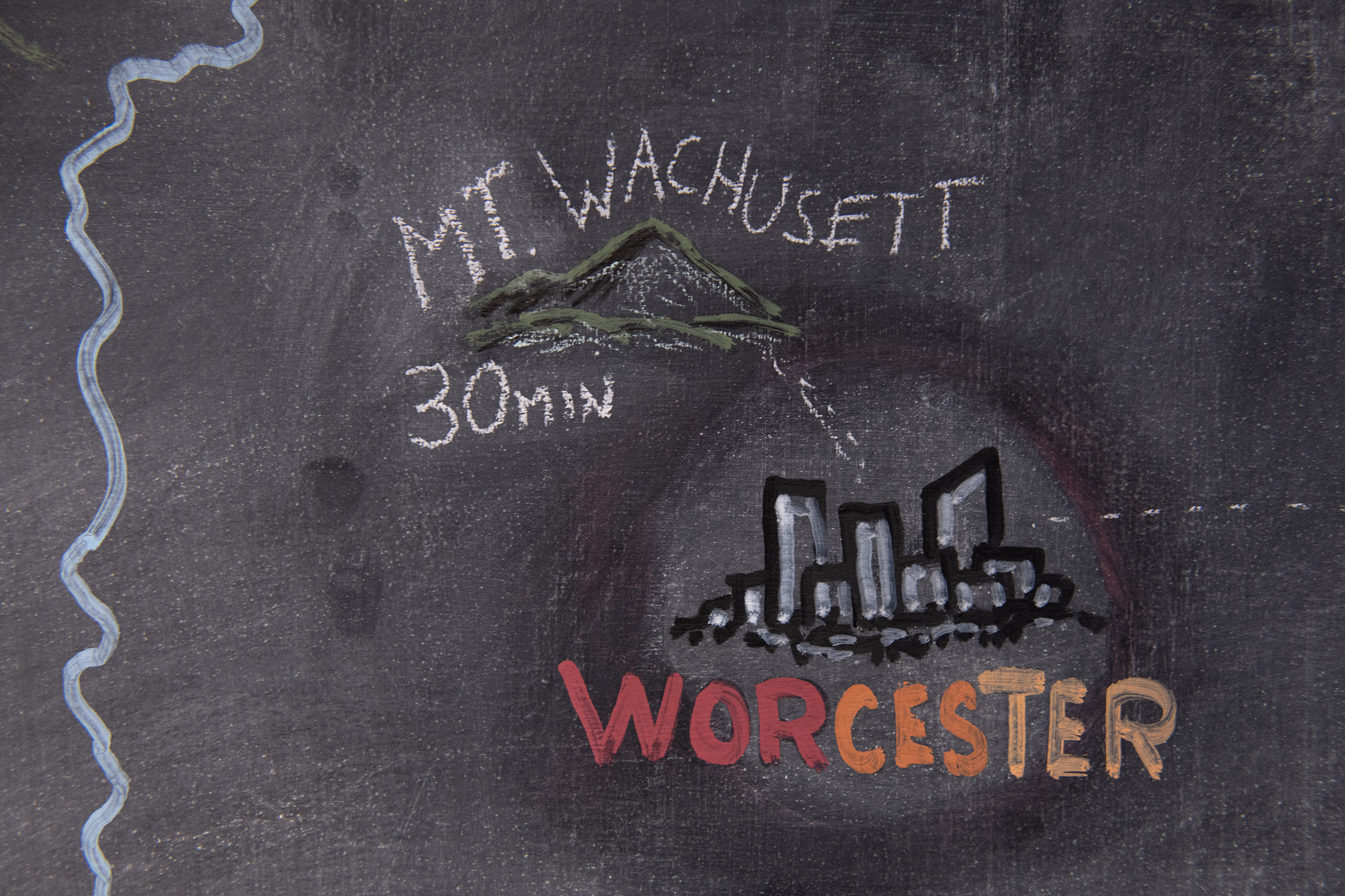 John and Kay Bassett Admissions Center - chaulk board closeup