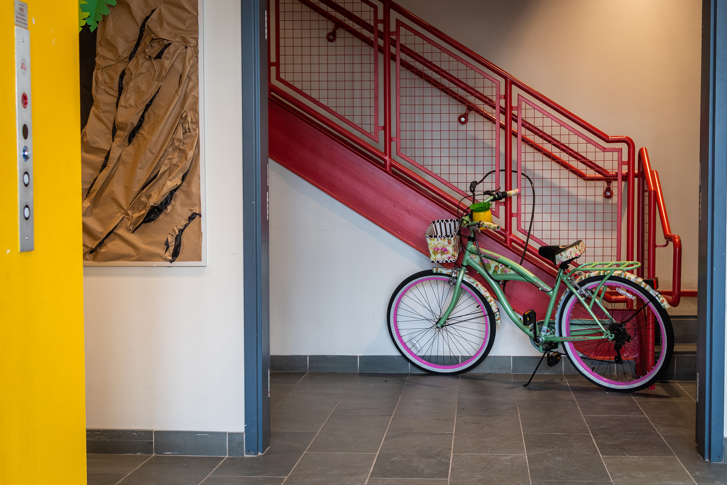 blackstone residence hall - bike in hallway
