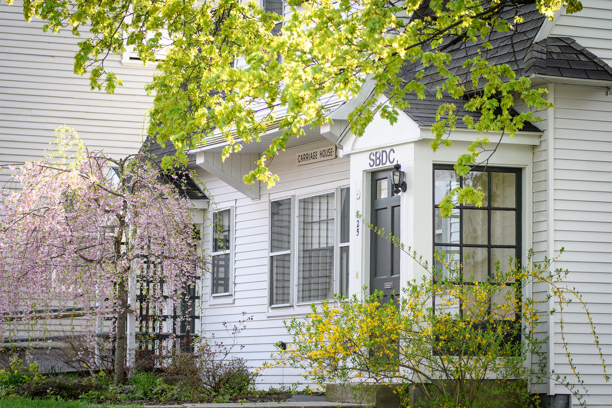 Carriage house in the spring