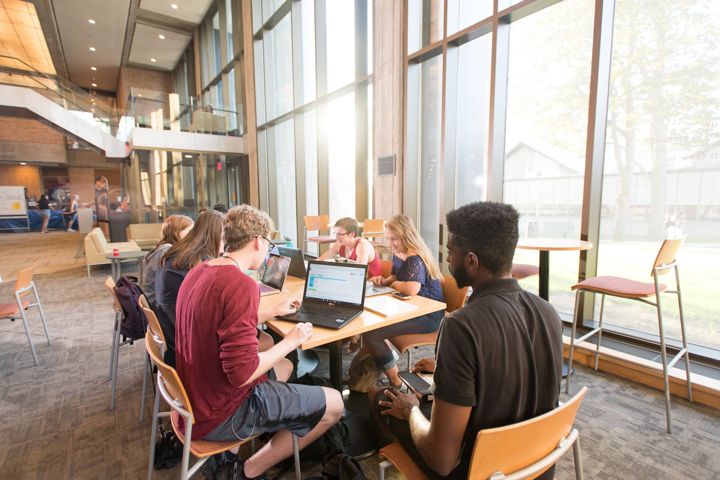 Goddard Library - students around large tables