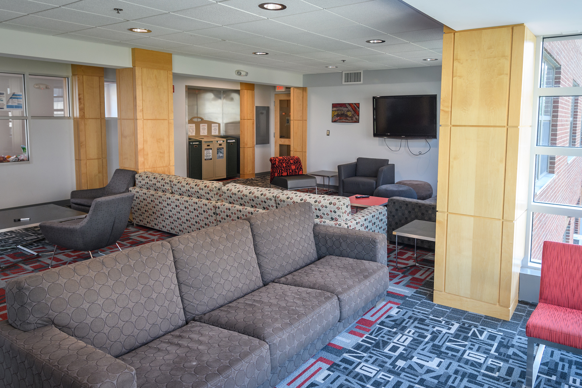 Wright Residence Hall common area couches