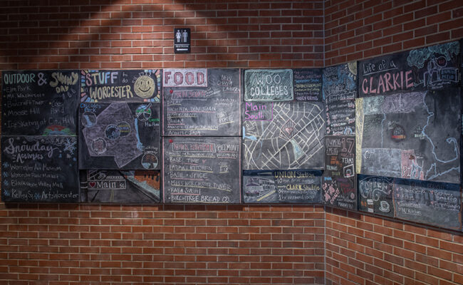 John and Kay Bassett Admissions Center wall display