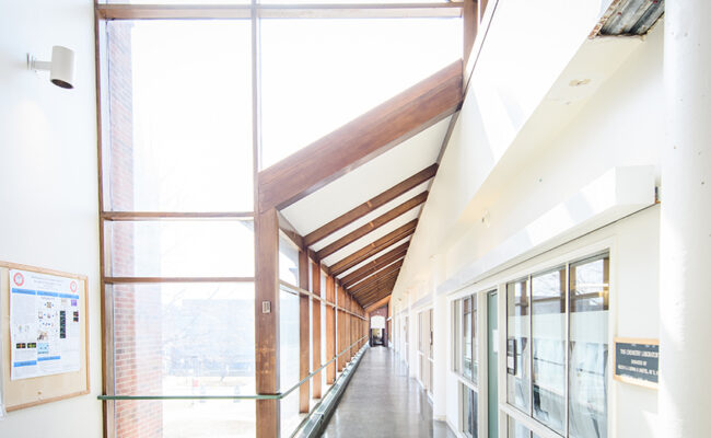 Arthur M. Sackler Sciences Center inside long hall