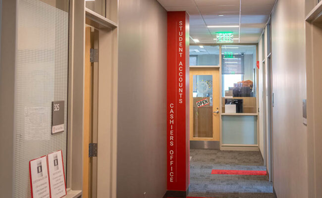 Shaich Family Alumni and Student Engagement Center (ASEC) hallway