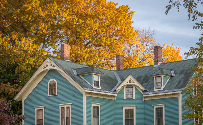 Corner House that houses International House - Fall