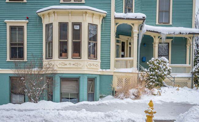 Corner House that houses International House - winter