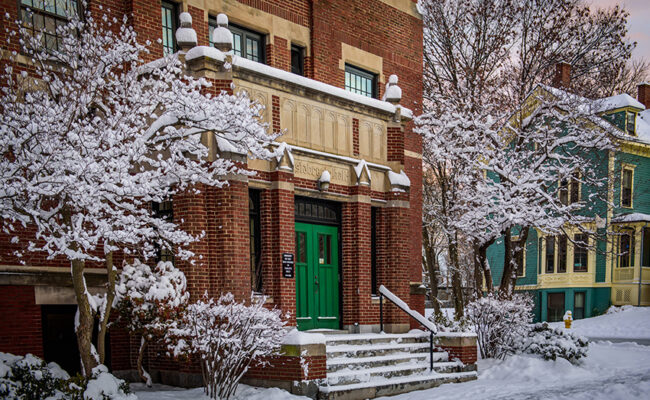 Estabrook Hall in winter