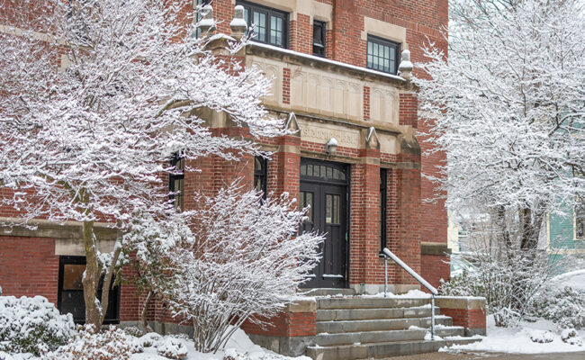 Estabrook Hall in winter