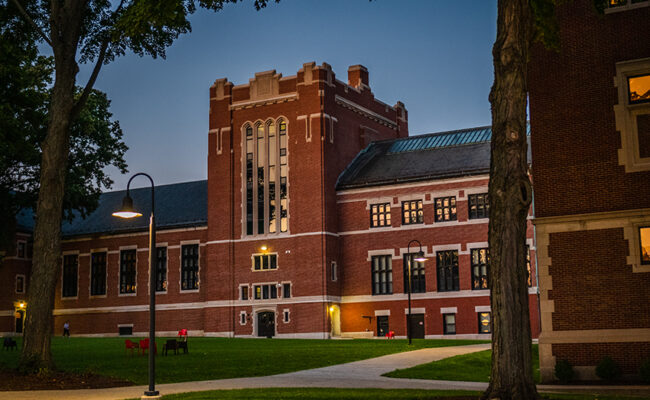 Jefferson Hall at night