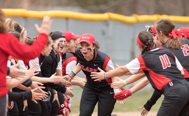 Obrien's Softball Field - softball players in line congratulating each other