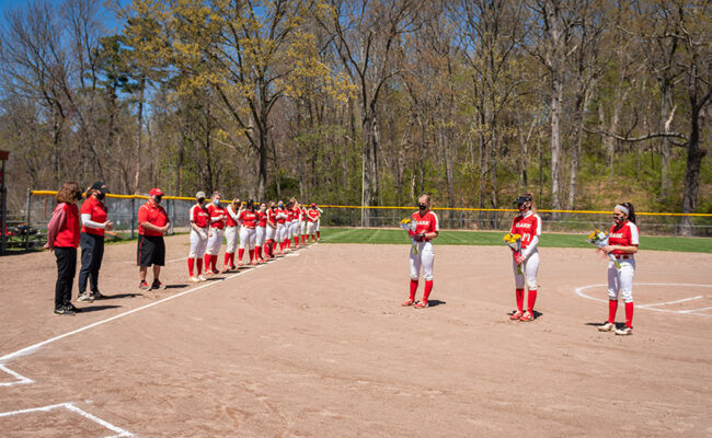 Obrien's Softball Field - softball player receiving flowers