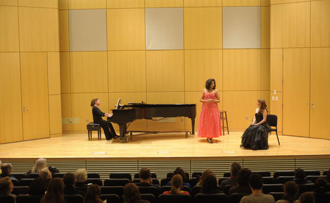 Traina Center for Arts - students performing on theatre