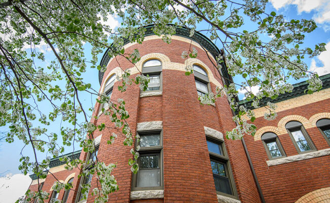 Traina Center for Arts - tower of building