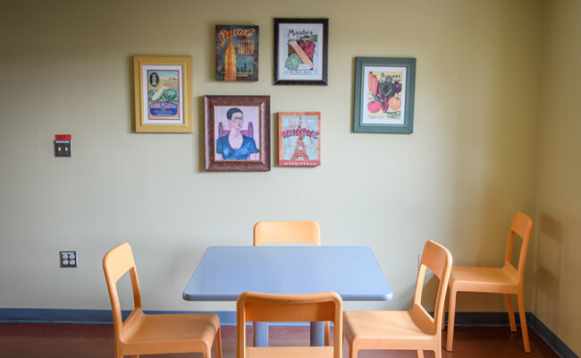 Wright Residence Hall kitchen taBLE