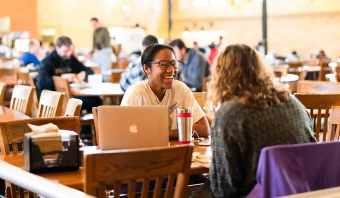 students dining