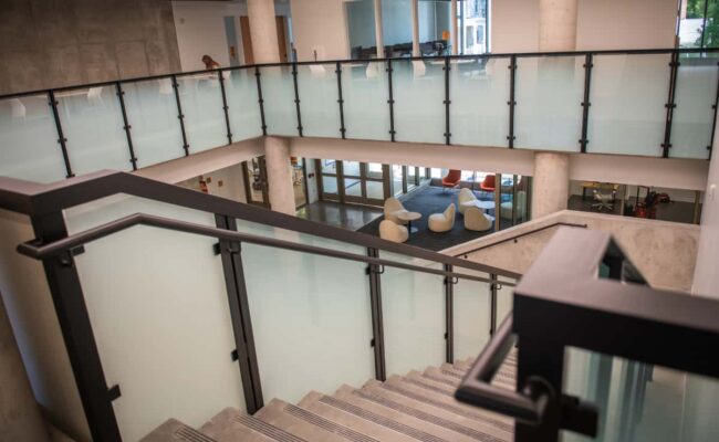 The lobby as viewed from the top of the main stairs