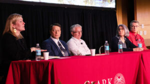panel discussing Changing land and Seas at symposium