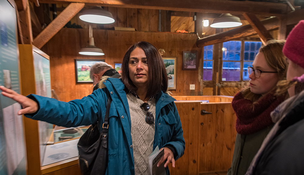 POP Water and the City field trip - student looking over presentation