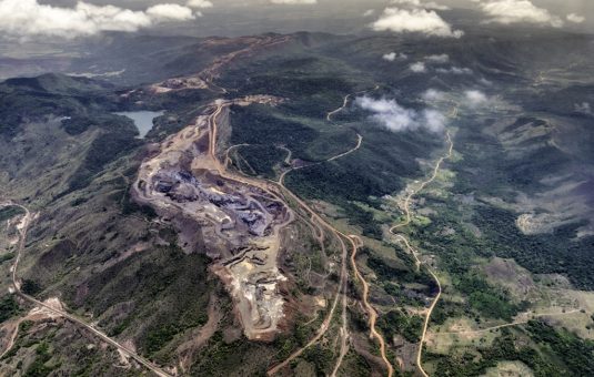 aerial shot of Venezuela mine