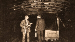 Professor Bebbington in coal mine