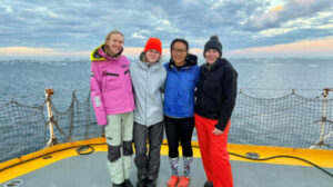 students with Karen Frey in arctic sea