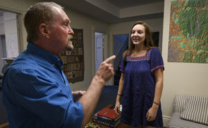 Erica talking to Ron Photo