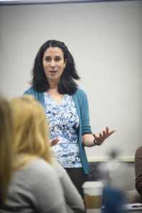 Michelle Cove speaking to the class