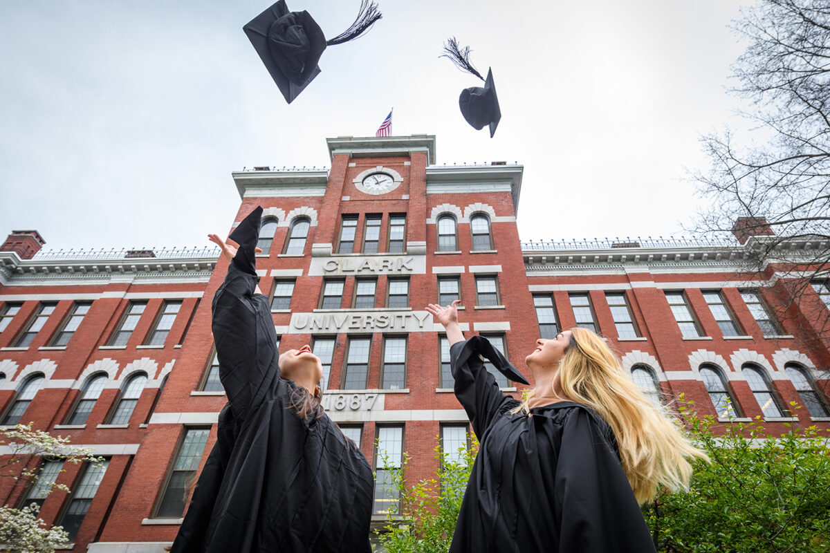 Commencement 2018 cap tossing