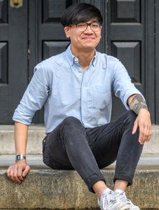 Christian Rentsman sitting on steps