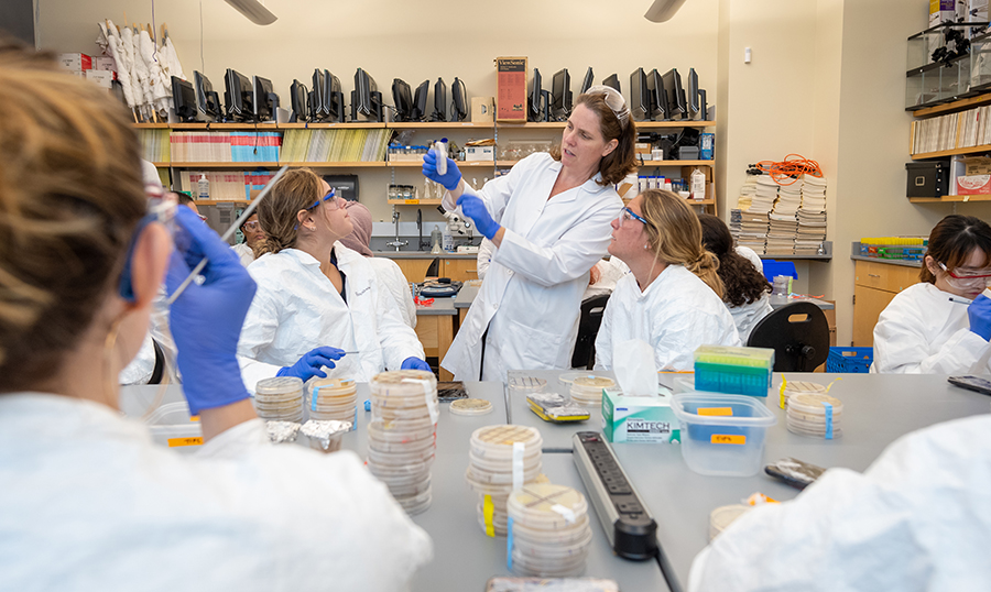 Students working in Tiny Earth Lab