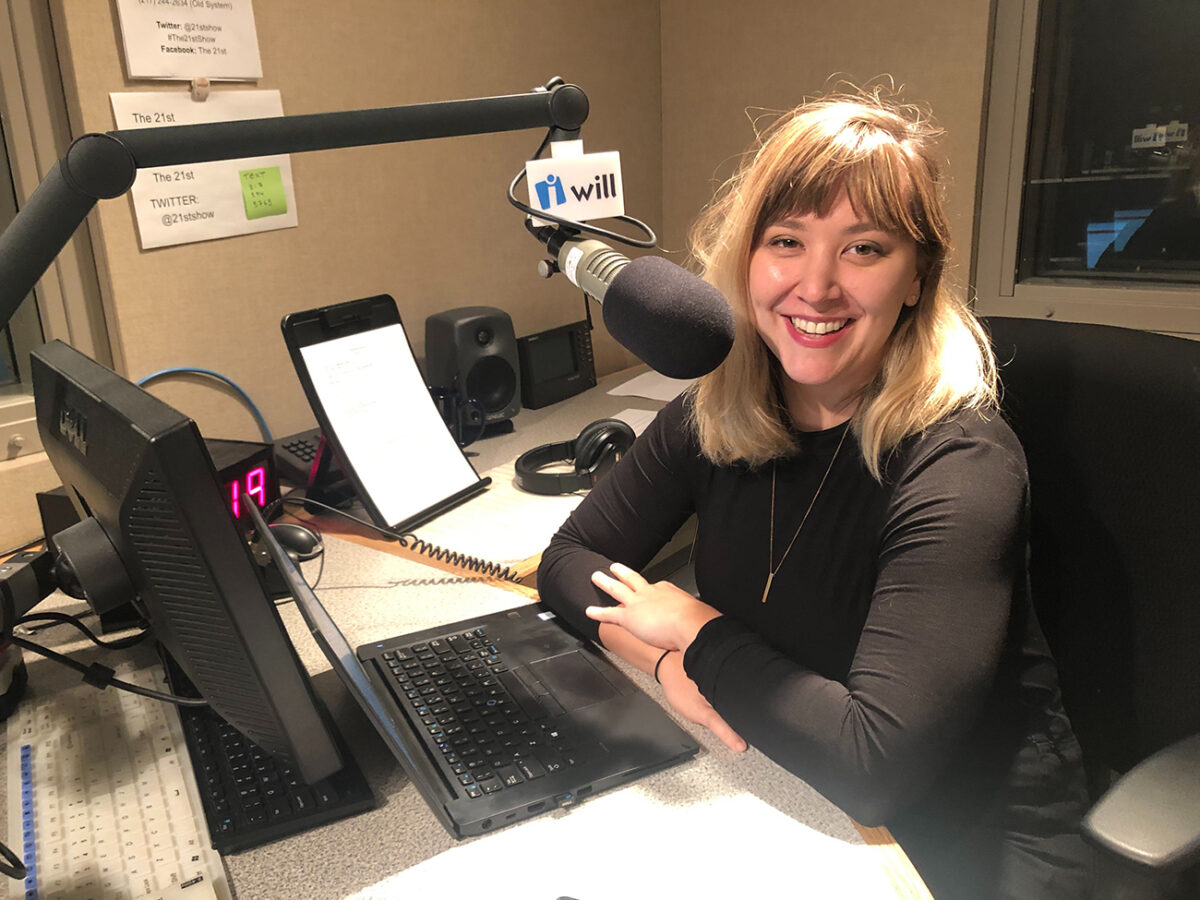 Lee Gaines '11 on the job at NPR