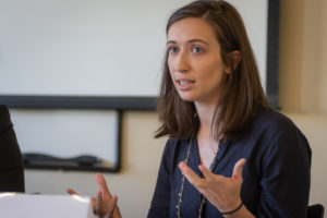 Jennifer O'Rourke speaks at 2019 Steinbrecher alumni panel