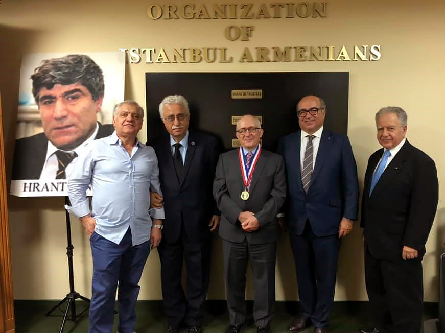 Taner Akcam receives the Vahakn Dadrian Genocide Scholarship Award from the Organization of Istanbul Armenians 