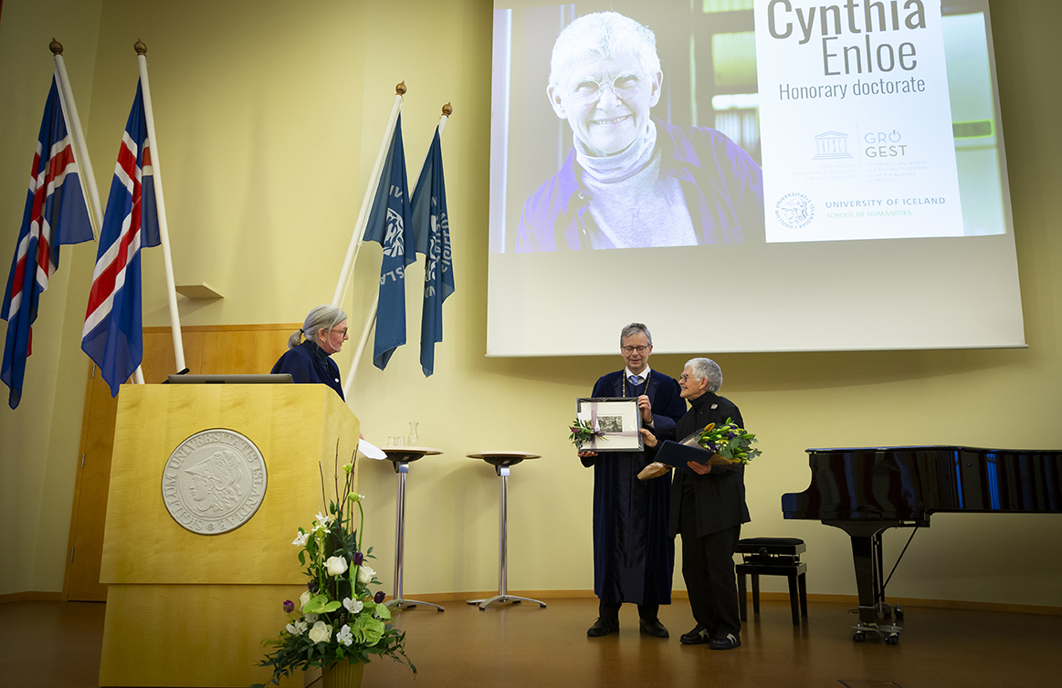 Cynthia Enloe receives honorary doctorate from University of Ice