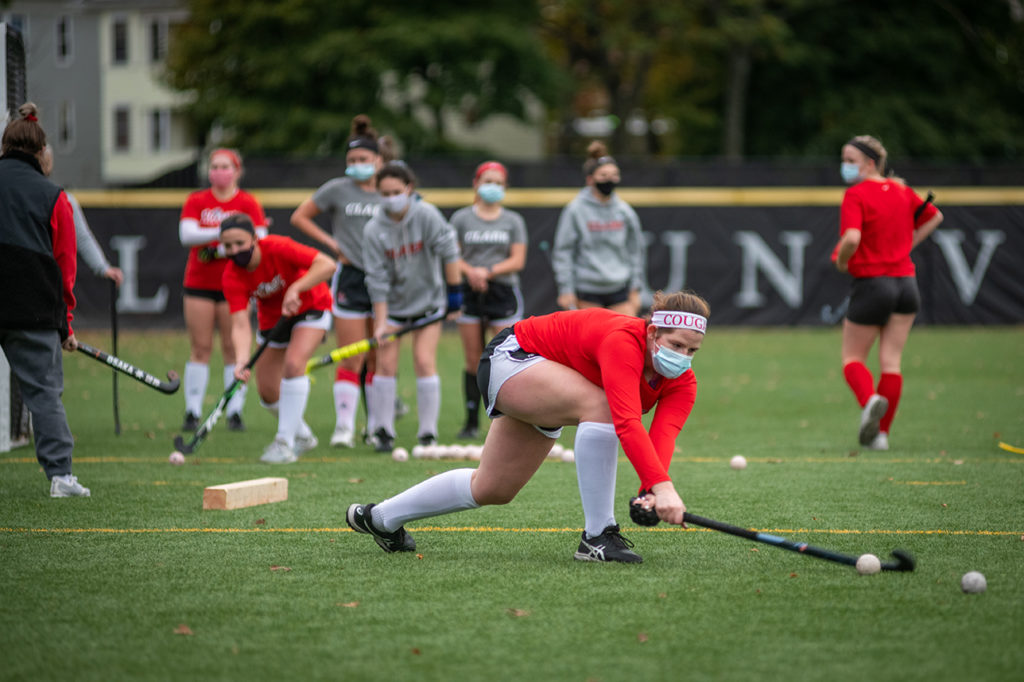 Field hockey team practices