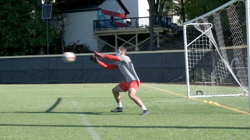 Men's soccer practices
